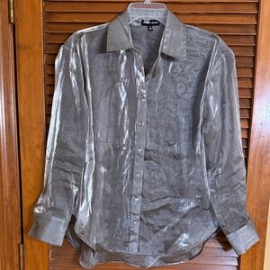 Silver Button-Up Shirt